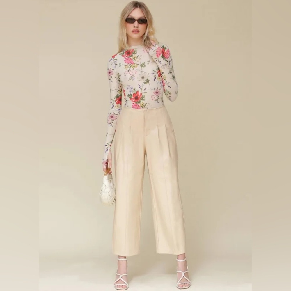 Avec Les Filles Women's Faux-Leather Darted-Waist Pants
